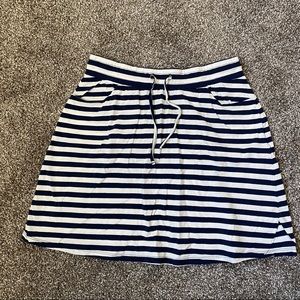 Navy & white striped Toad & co skirt size M